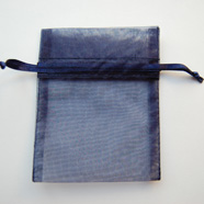 Organzasäckchen marineblau