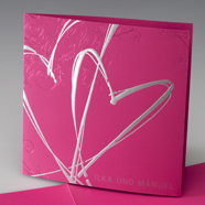 pinke rosa Einladungskarte Michaela