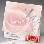 pinke rosa Einladungskarte Rose