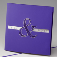violette lila Einladungskarte Sylvia