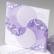violette lila Einladungskarte Florentina
