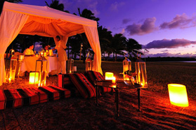 One & Only Le Saint Geran - Dinner on the beach